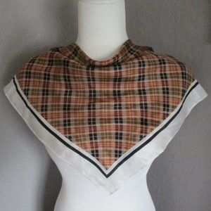 Ann Taylor silk brown checked scarf